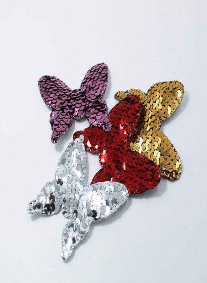 Artify | 20pcs Multicolor Sequin Butterfly | Fabric Butterfly Patches for Wedding Bridal Dress, Appliques, Sewing, Craft, DIY, Party Clothes, Hair Accessories - Image 1